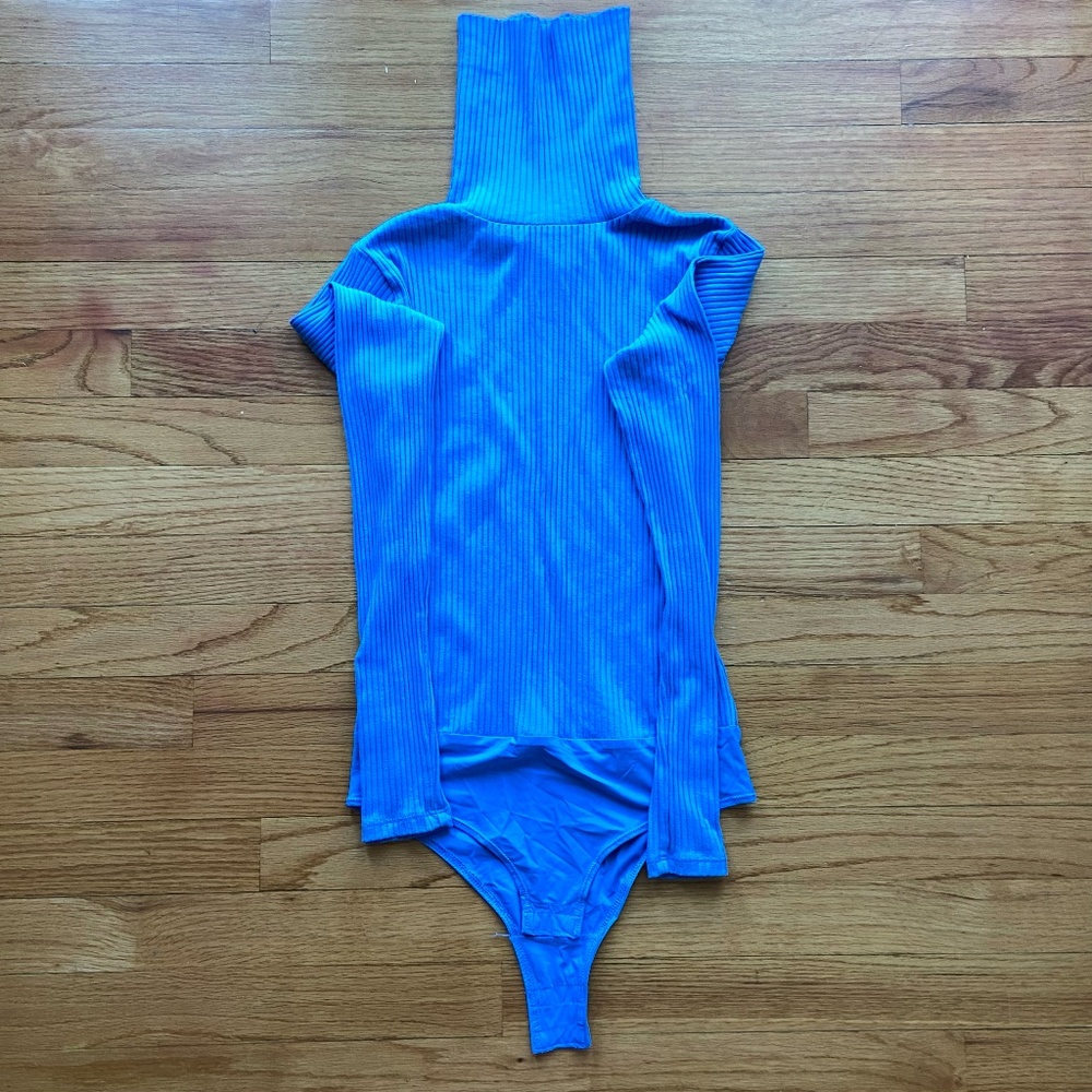 Blue Turtleneck Bodysuit